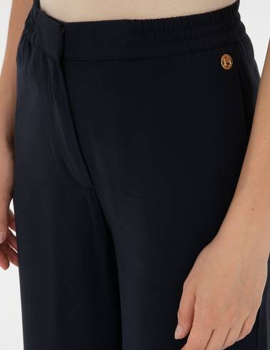 Lacivert Loose Fit Kanvas Pantolon