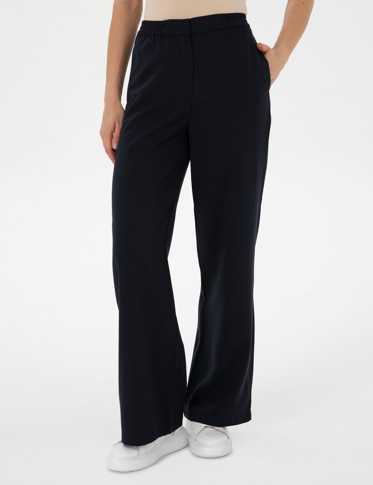 Lacivert Loose Fit Kanvas Pantolon - 50314119002