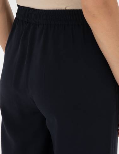 Lacivert Loose Fit Kanvas Pantolon