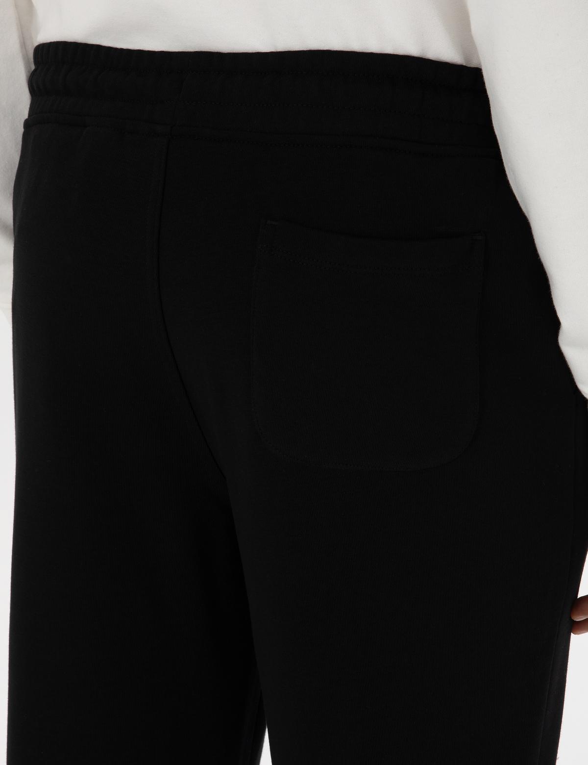 Siyah Slim Fit 3 İplik Düz Paça Eşofman Altı - 50317670008