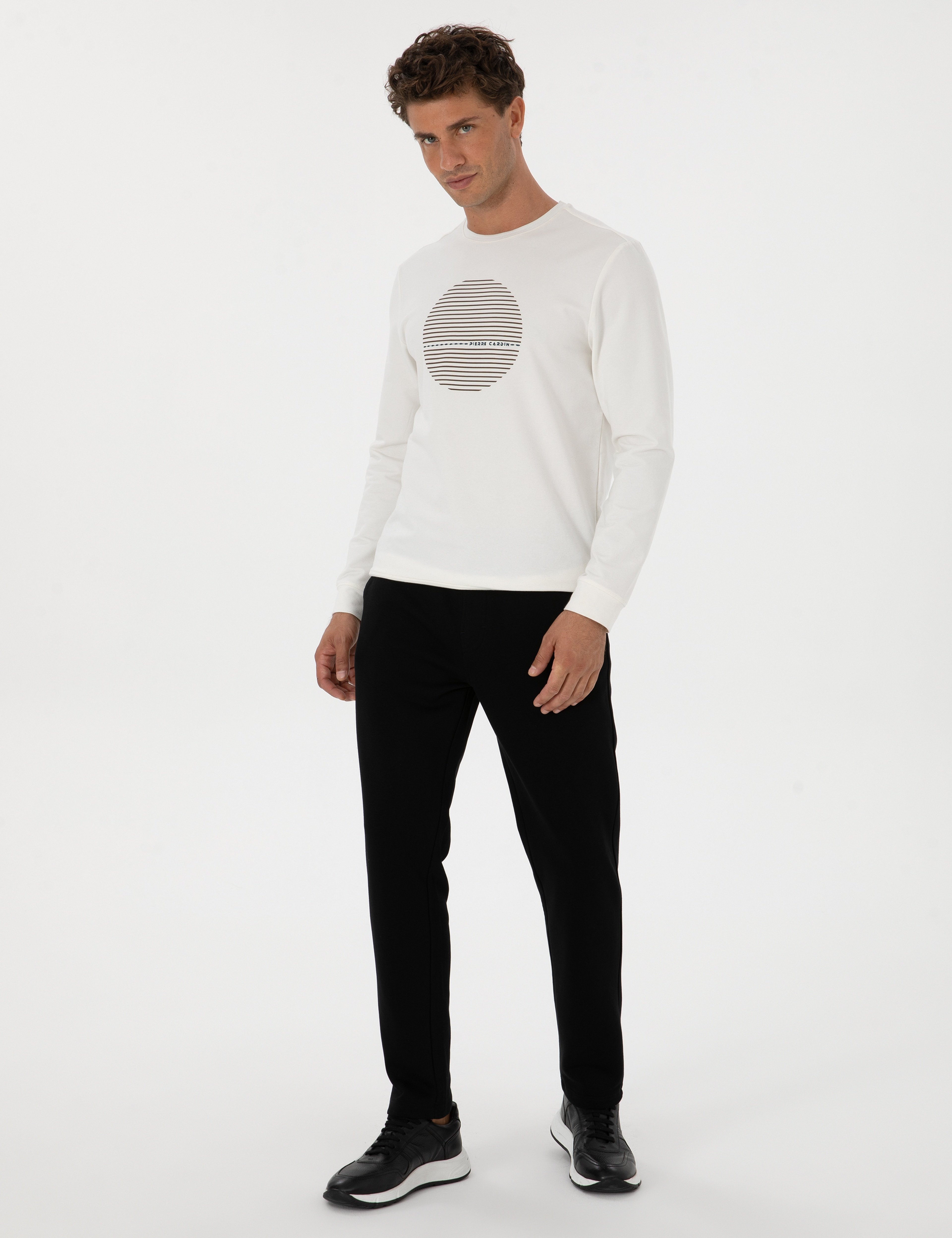 Siyah Slim Fit 3 İplik Düz Paça Eşofman Altı - Image 3
