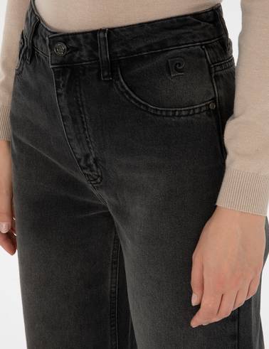 Siyah Loose Fit Jean Pantolon