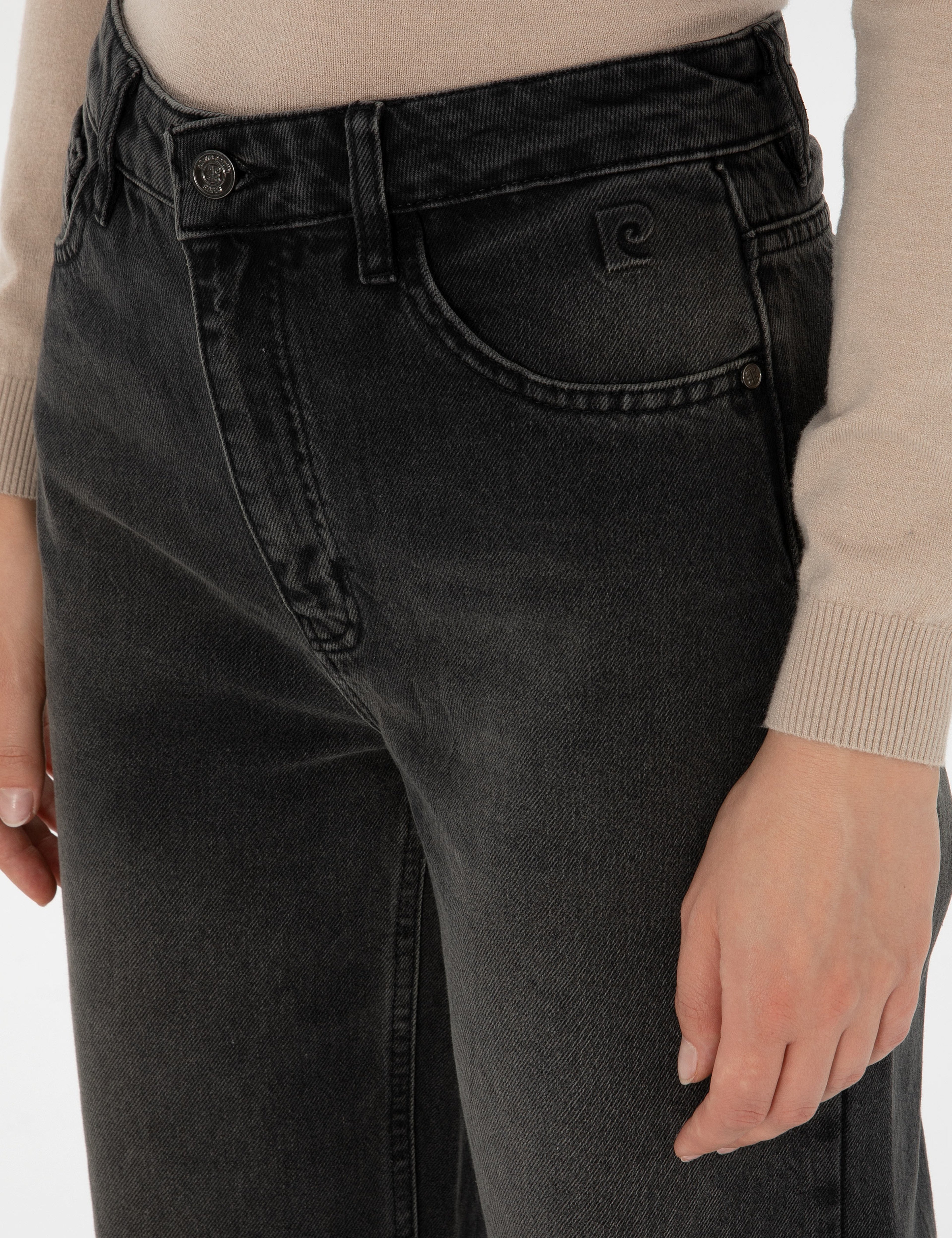 Siyah Loose Fit Jean Pantolon