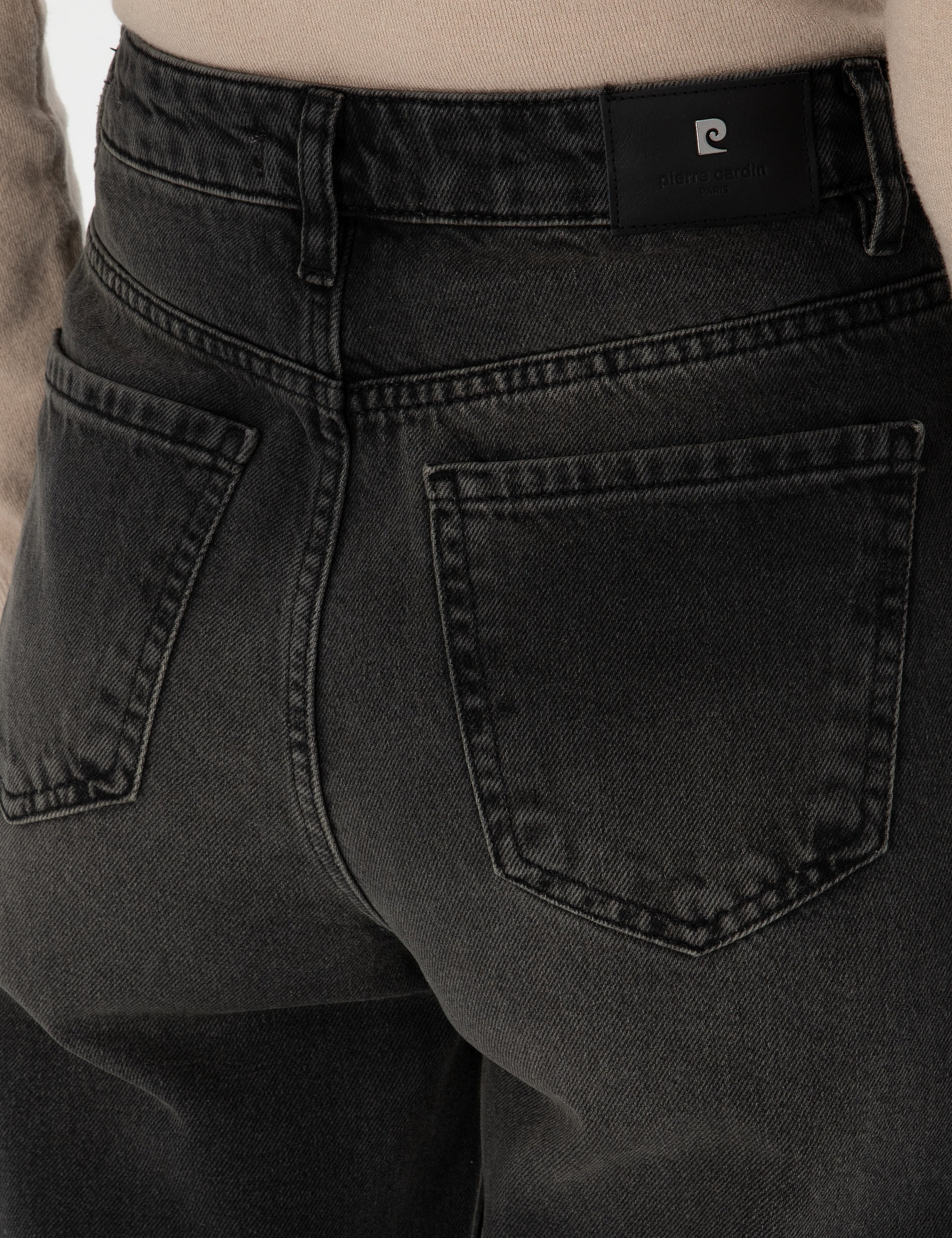 Siyah Loose Fit Jean Pantolon - Image 6
