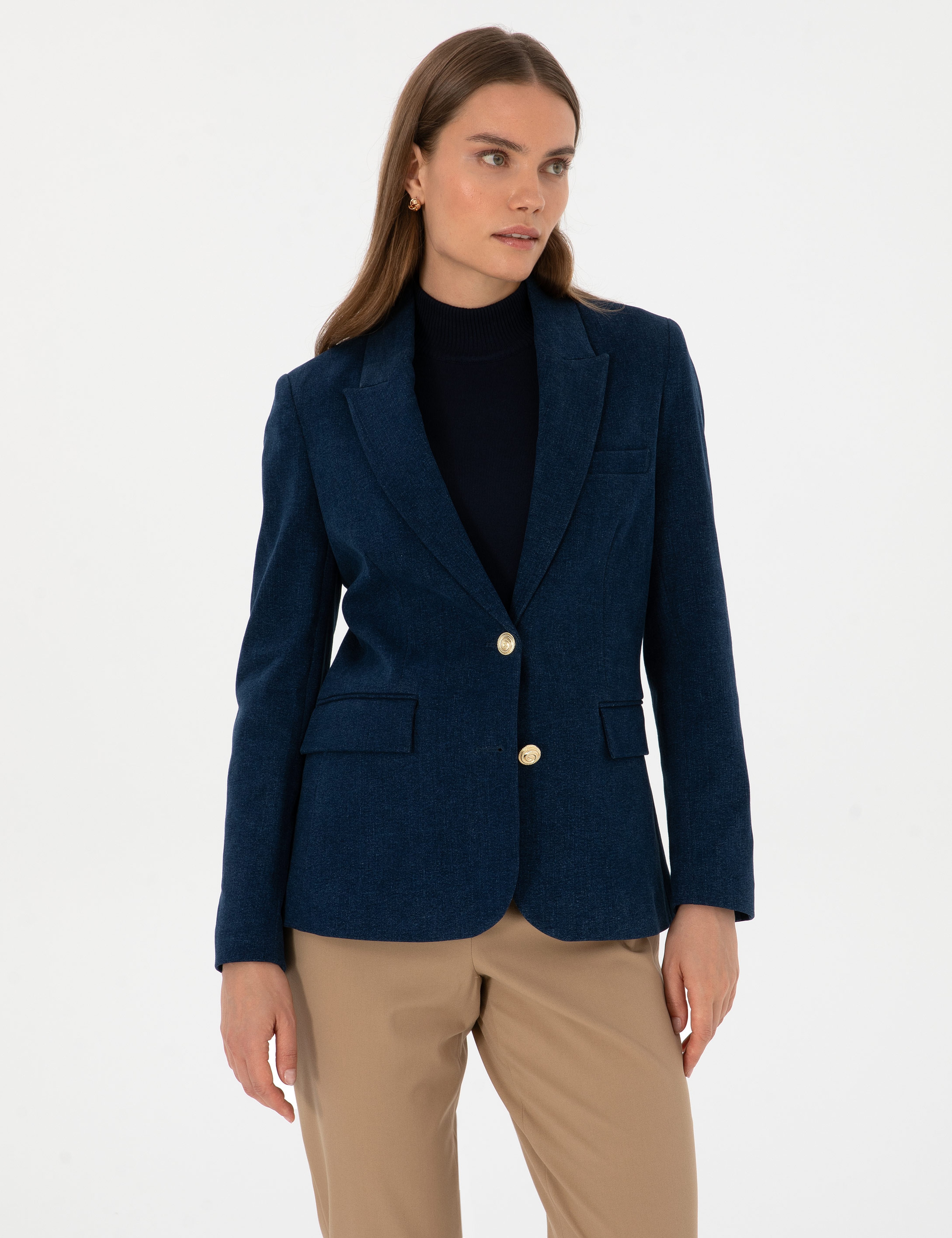 Saks Regular Fit Jean Ceket - Image 3
