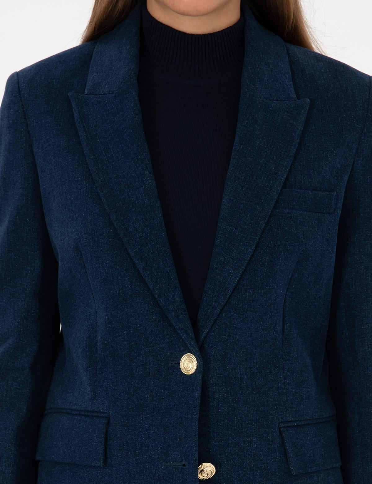 Saks Regular Fit Jean Ceket - 50315592012