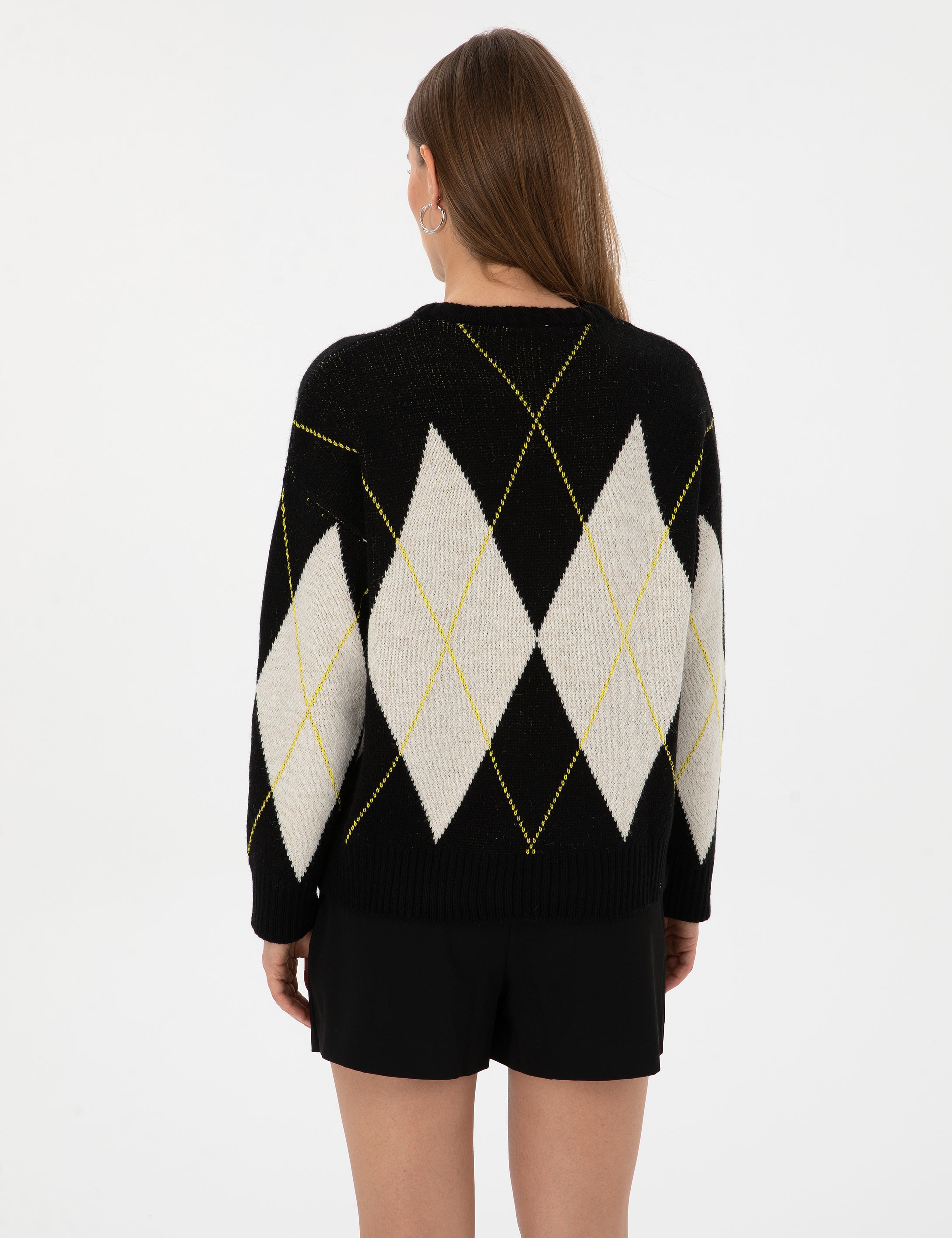 Siyah Regular Fit Kazak - Image 5