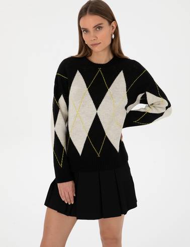 Siyah Regular Fit Kazak