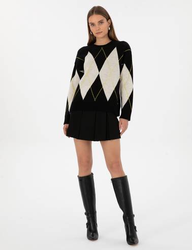 Siyah Regular Fit Kazak
