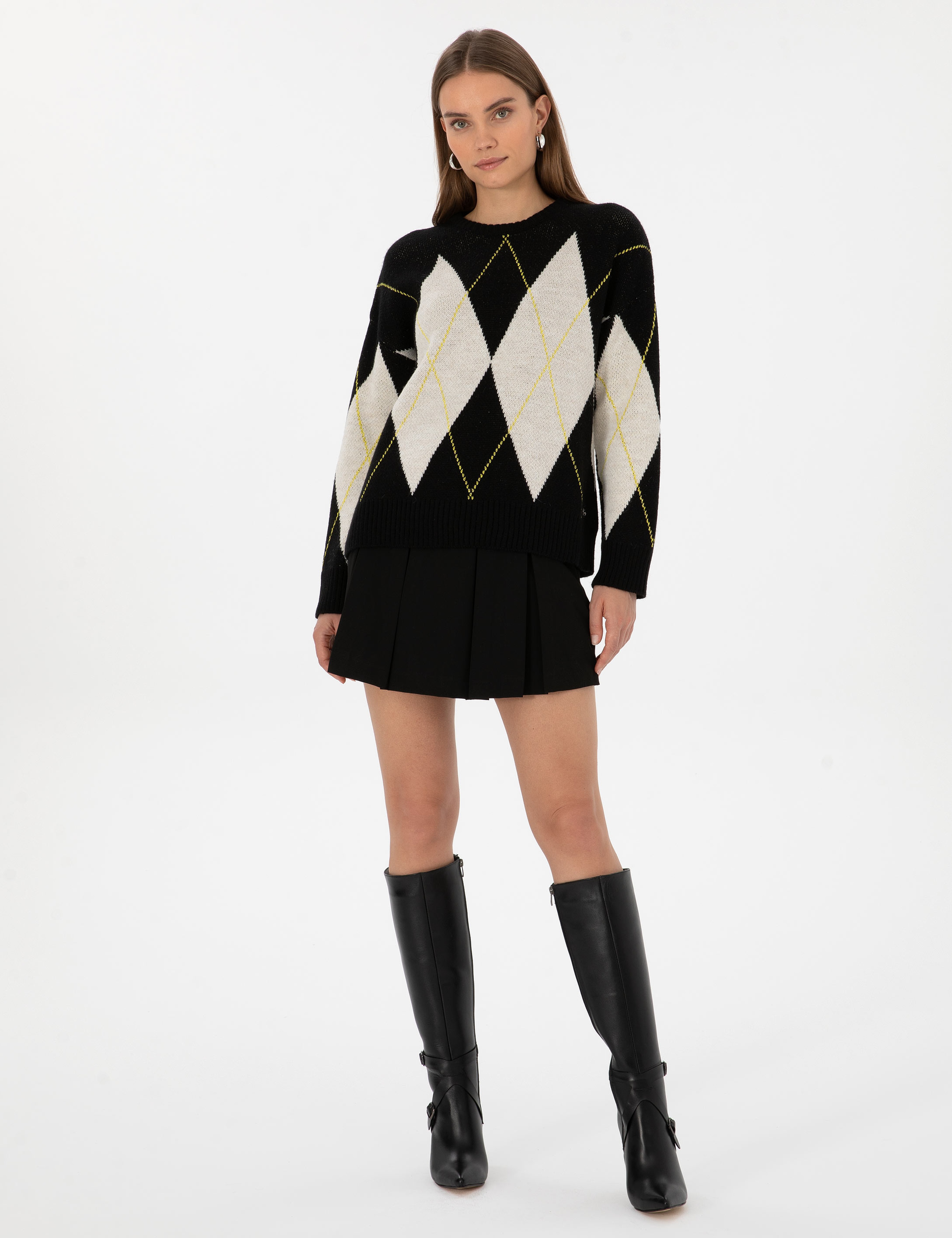 Siyah Regular Fit Kazak - Image 4