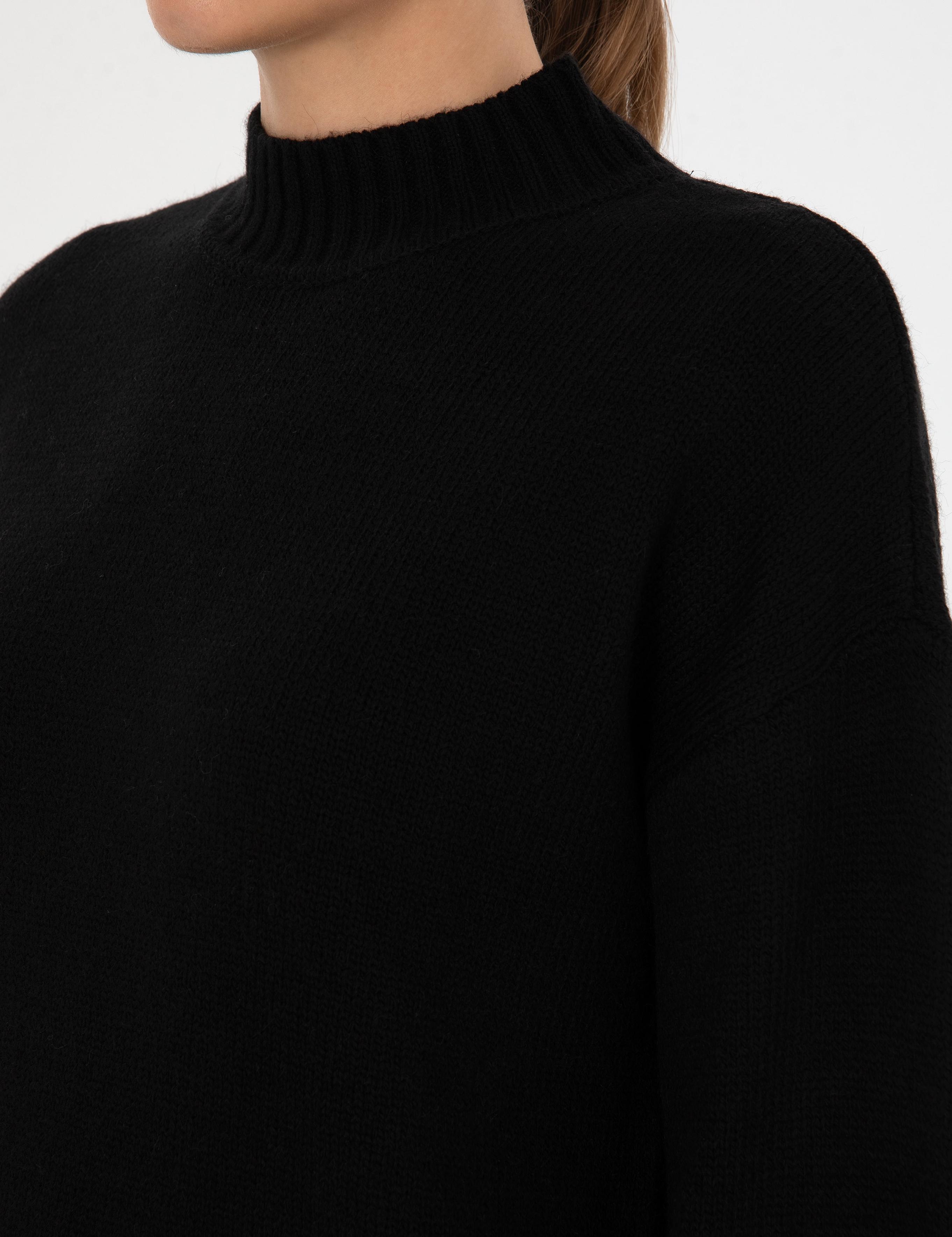 Siyah Comfort Fit Yarım Balıkçı Kazak