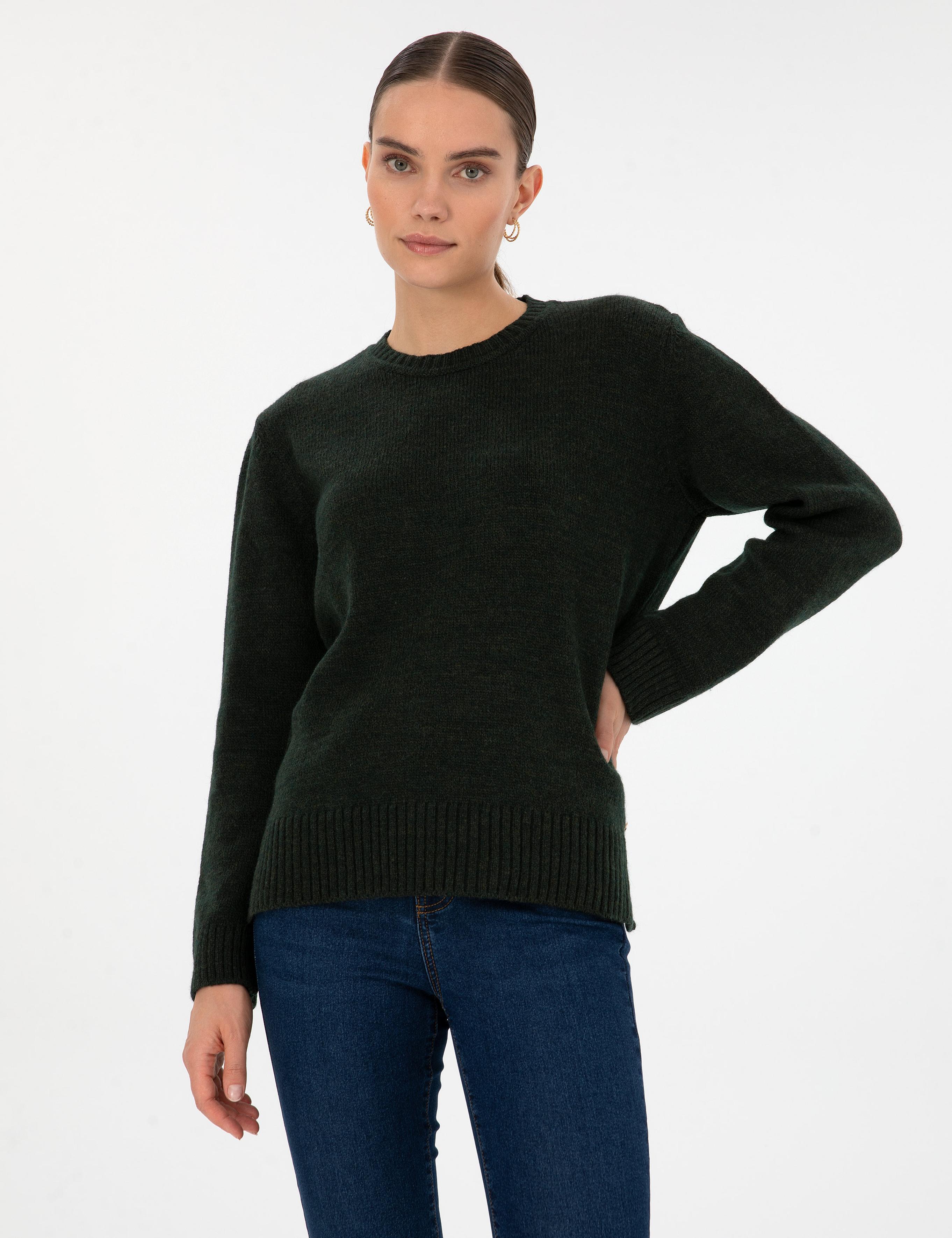 Koyu Yeşil Comfort Fit Kazak