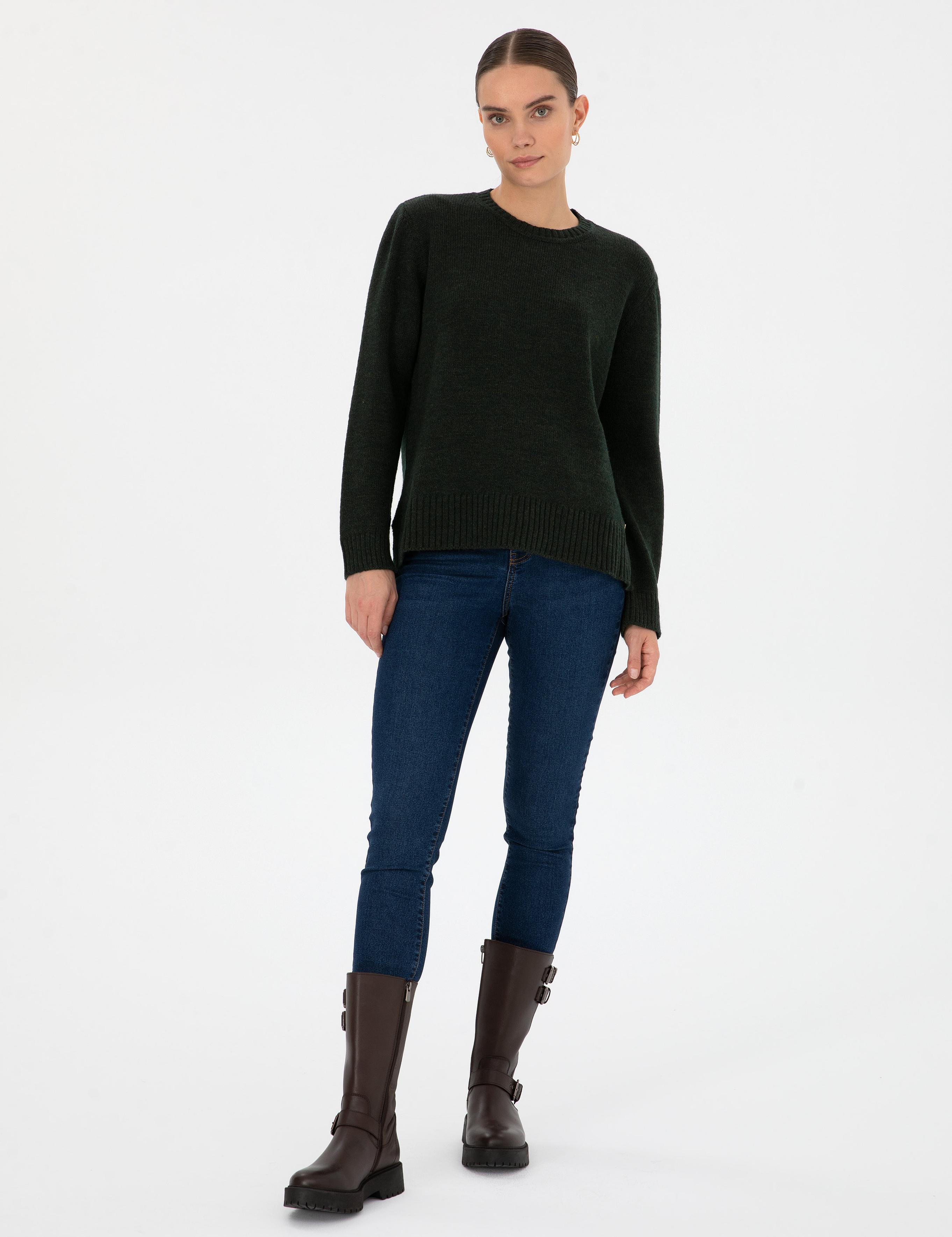 Koyu Yeşil Comfort Fit Kazak