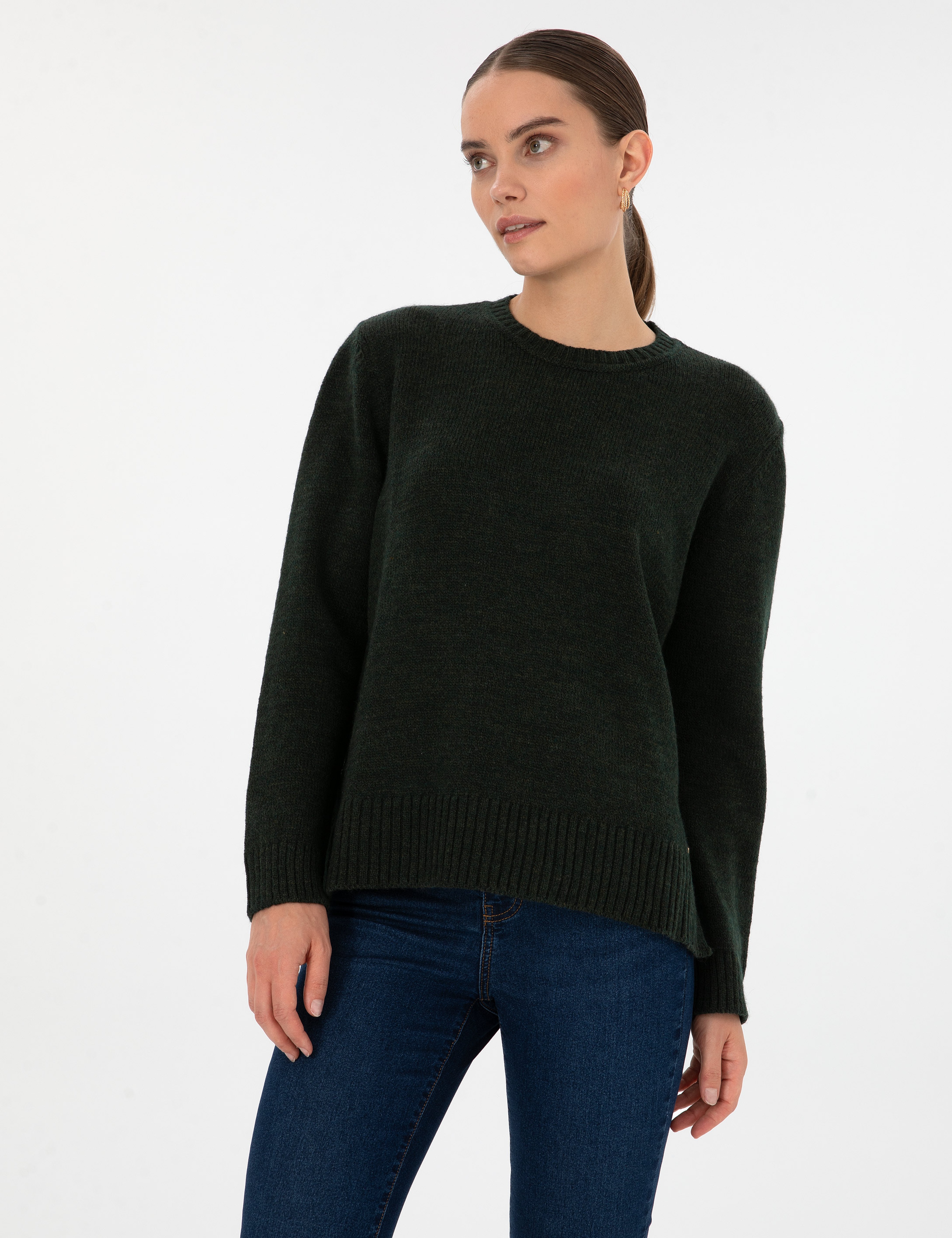 Koyu Yeşil Comfort Fit Kazak - Image 3