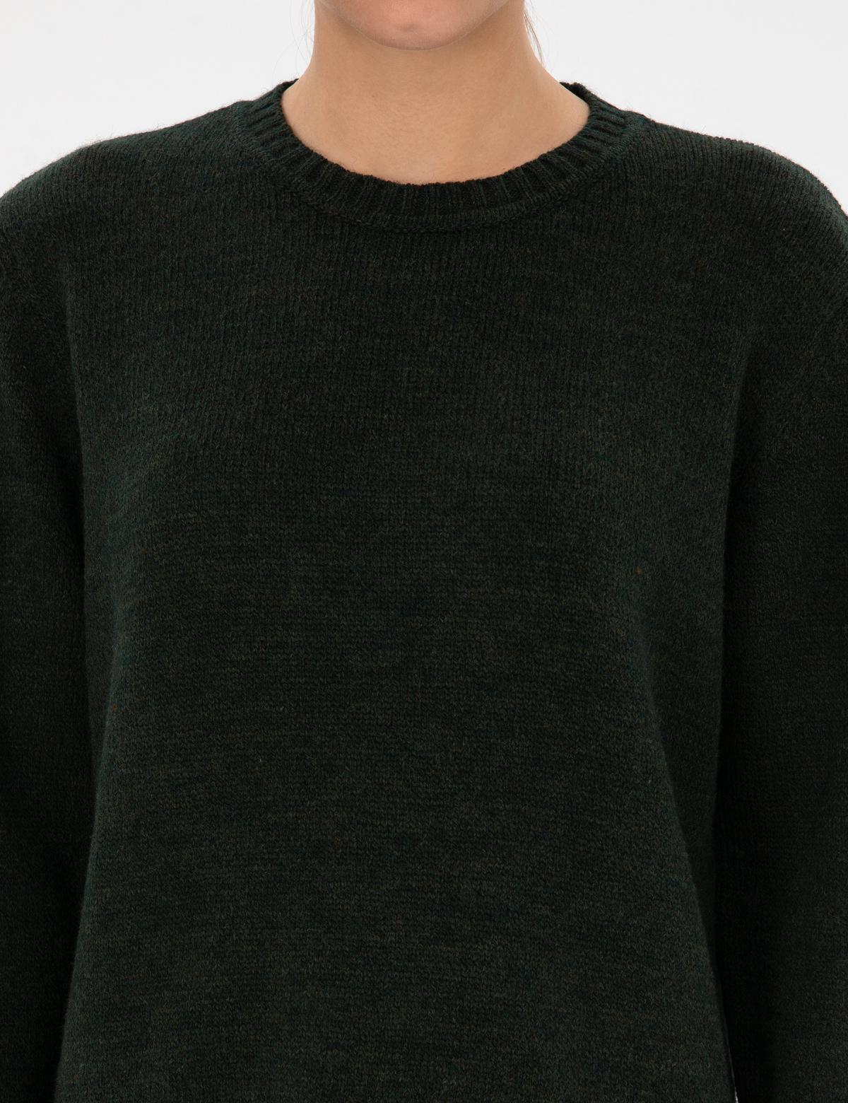 Koyu Yeşil Comfort Fit Kazak - 50316310021