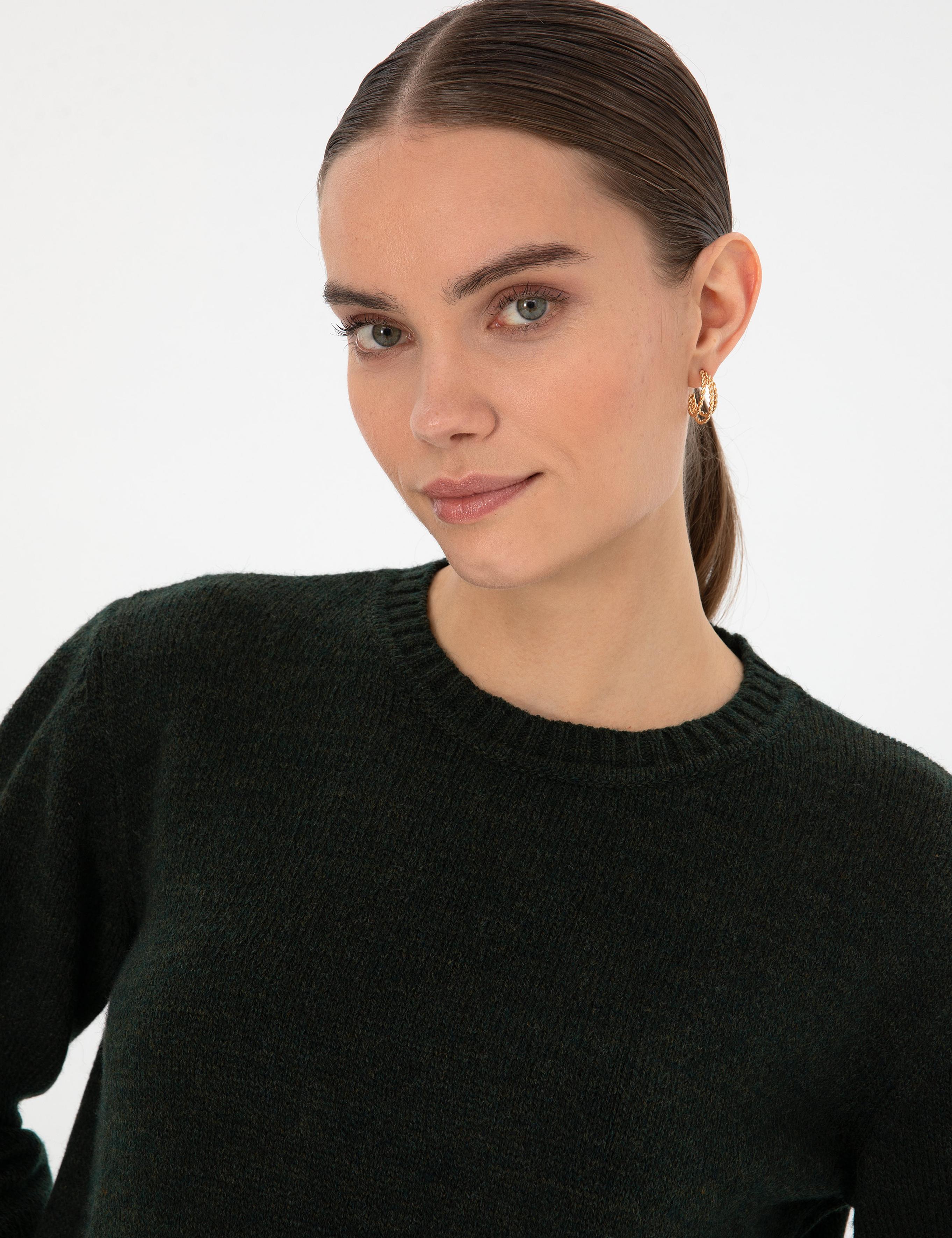 Koyu Yeşil Comfort Fit Kazak