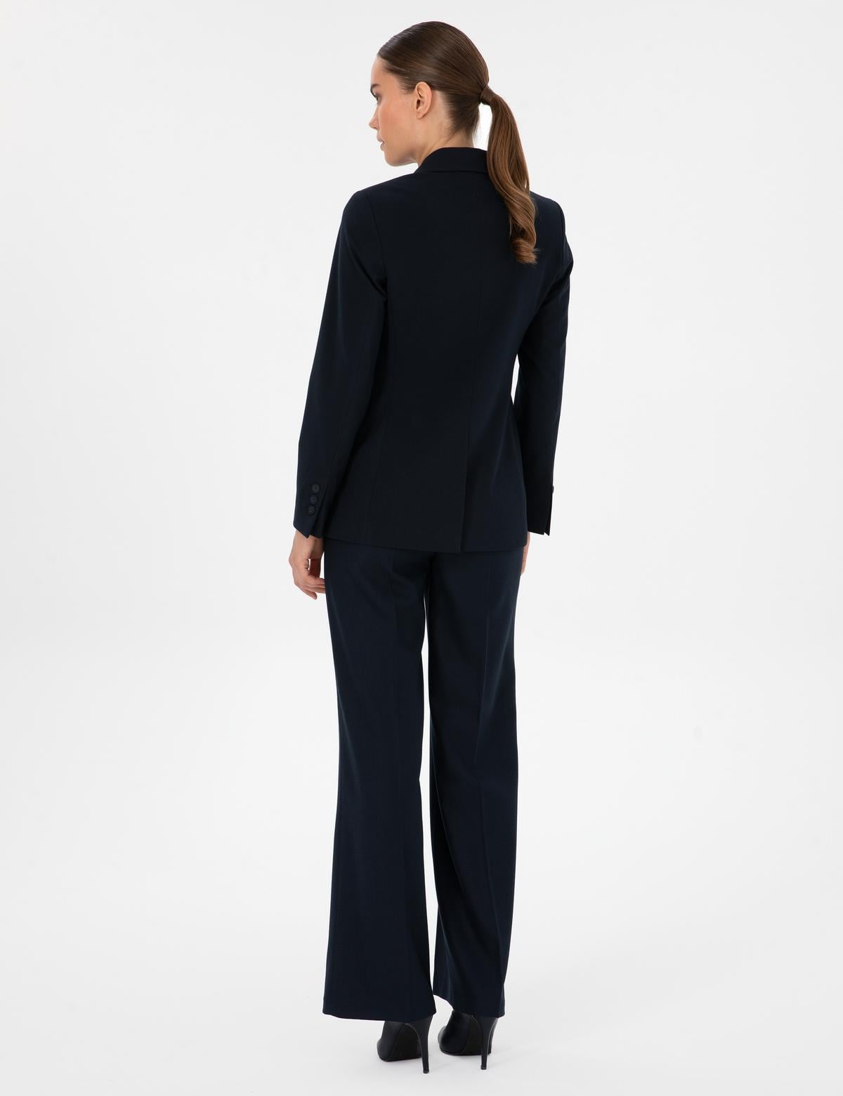 Lacivert Palazzo Kumaş Pantolon - 50310115036