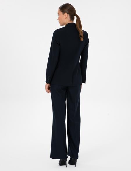 Lacivert Palazzo Kumaş Pantolon - 50310115036