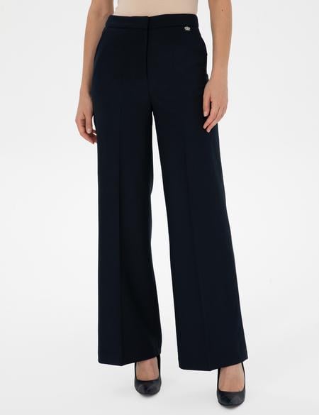 Lacivert Palazzo Kumaş Pantolon - 50310115036