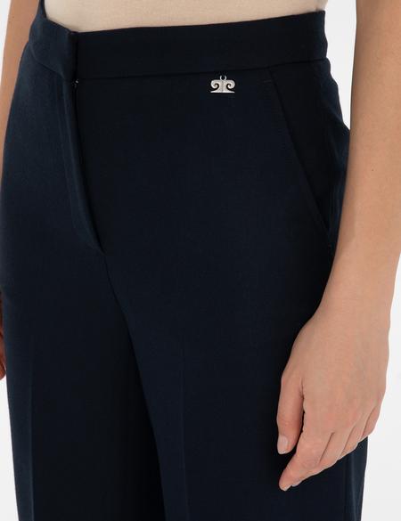 Lacivert Palazzo Kumaş Pantolon - 50310115036