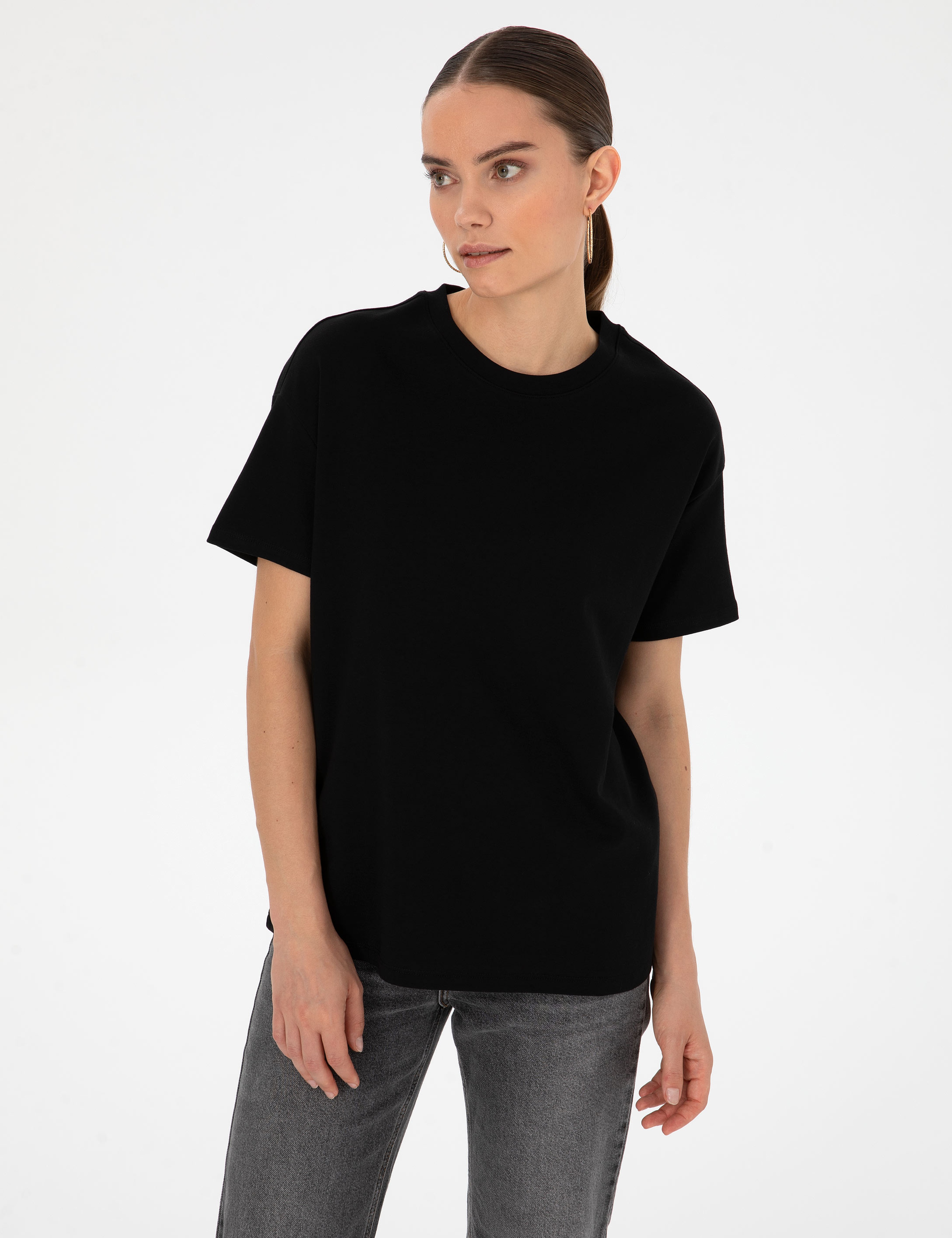 Siyah Oversize Basic Tişört