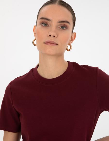 Vişne Regular Fit Basic Tişört - 50310543045