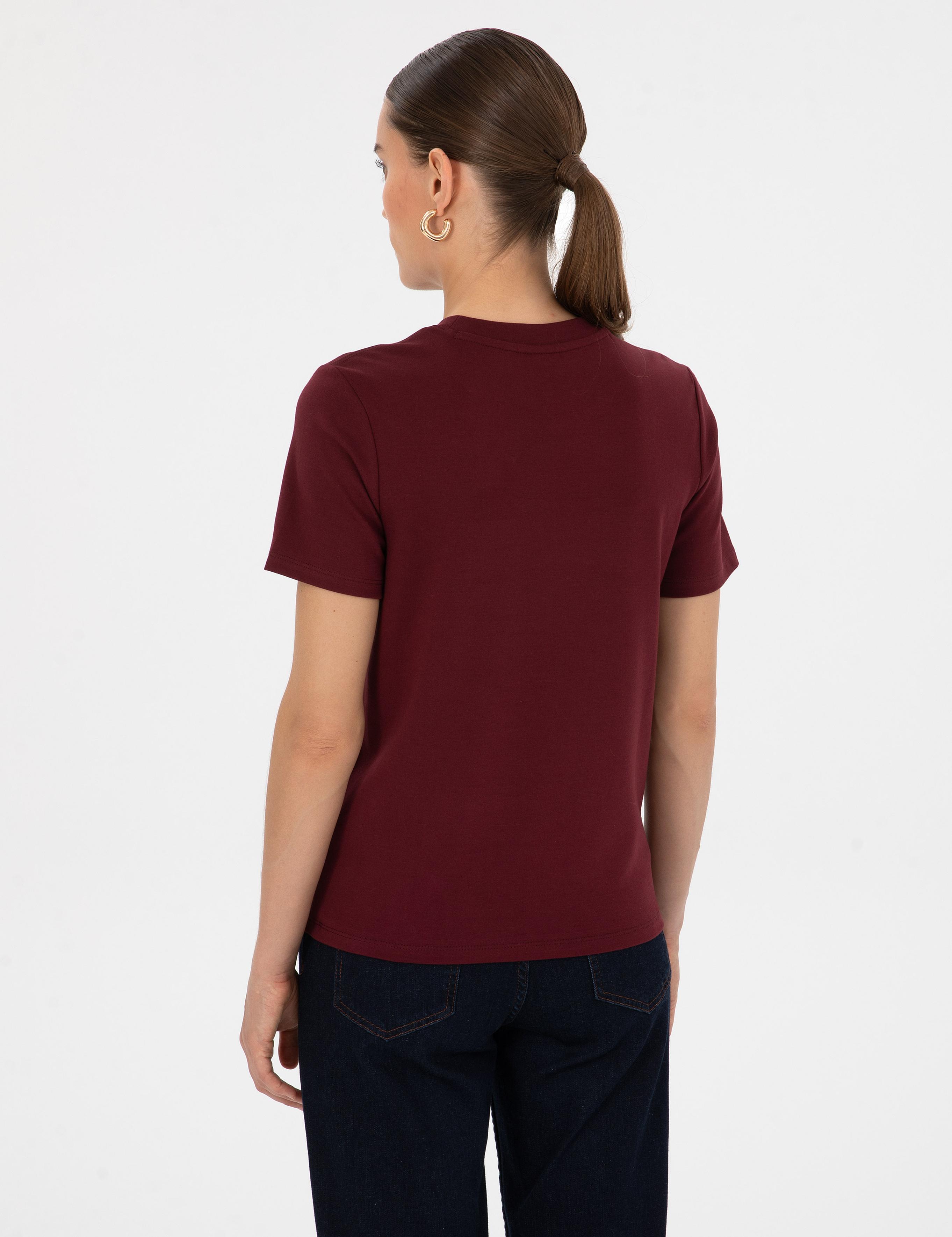 Vişne Regular Fit Basic Tişört