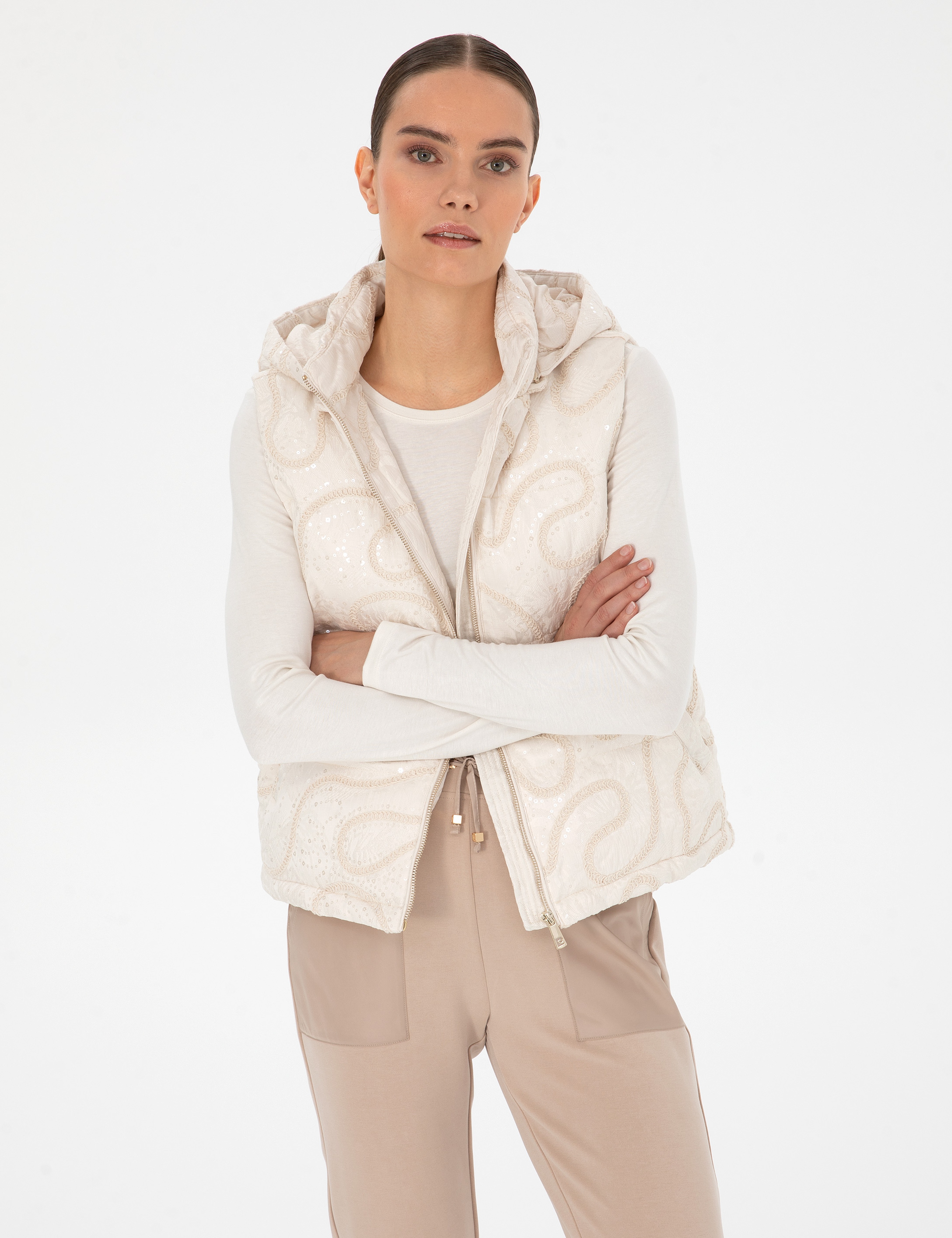 Ekru Regular Fit Yelek - Image 3