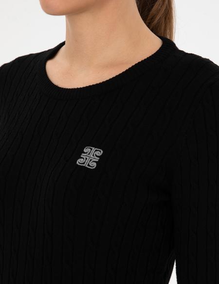 Siyah Slim Fit Bisiklet Yaka Basic Kazak - 50317072021