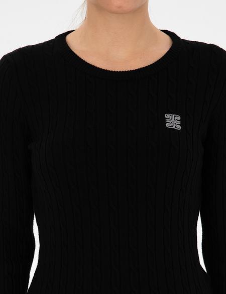 Siyah Slim Fit Bisiklet Yaka Basic Kazak - 50317072021