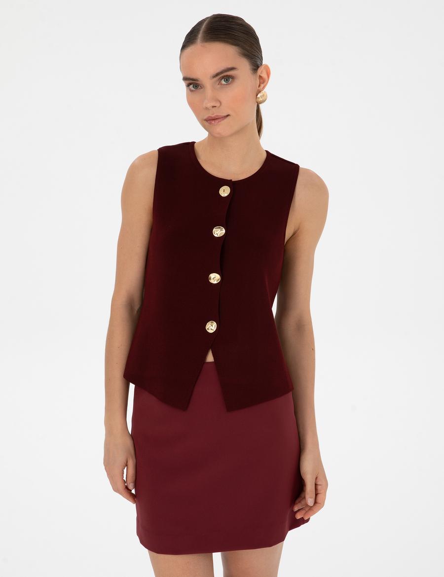 Vişne Slim Fit Kazak