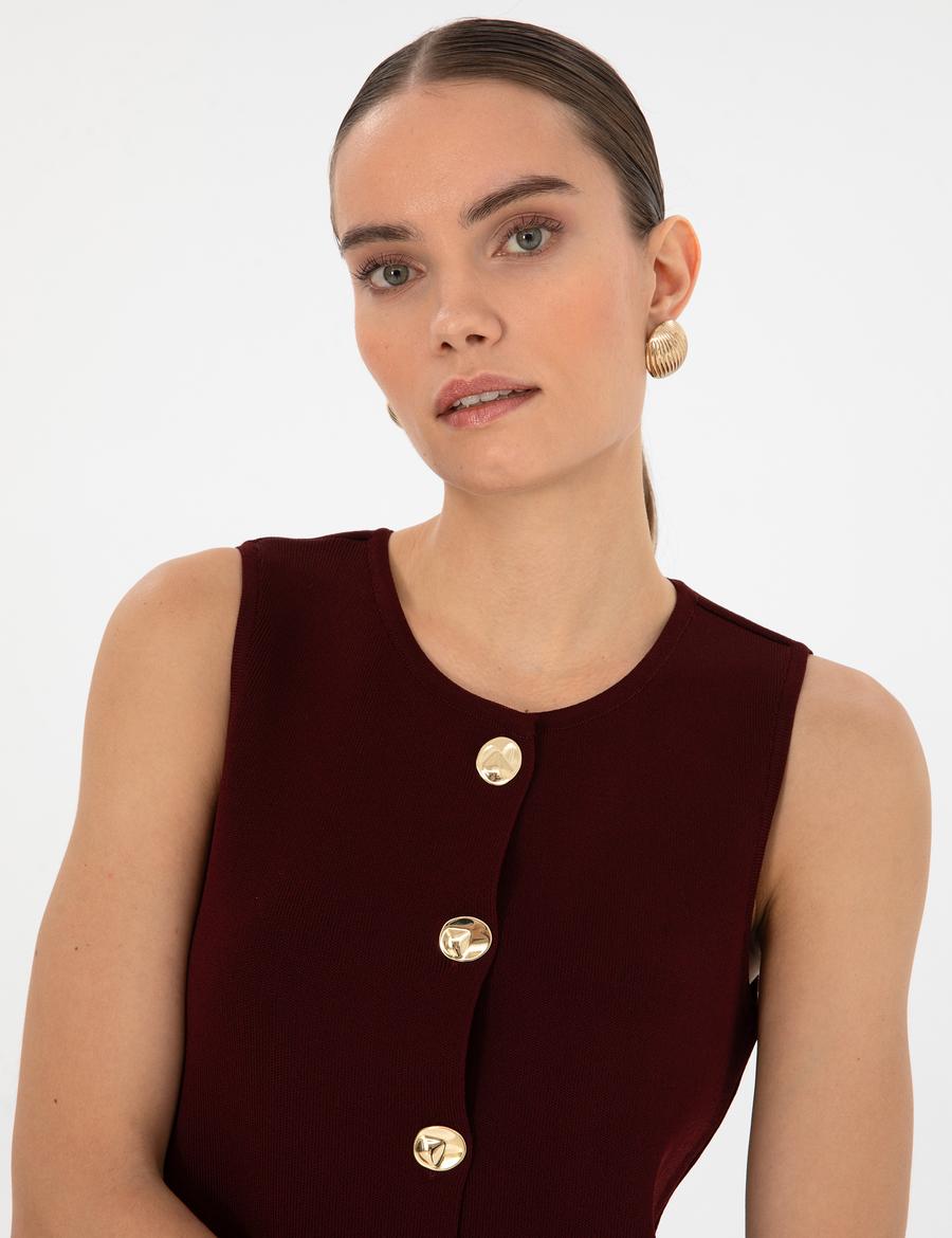 Vişne Slim Fit Kazak