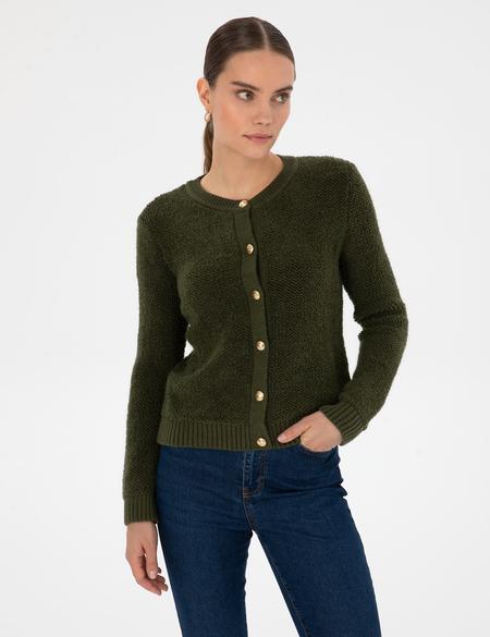 Haki Slim Fit Triko Hırka - 50310995007