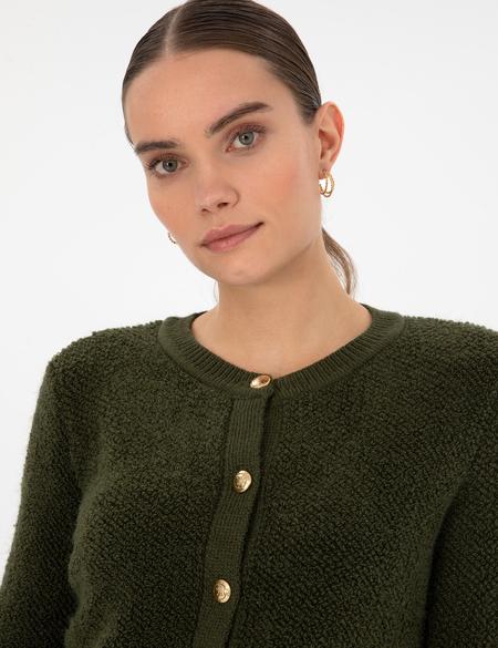 Haki Slim Fit Triko Hırka - 50310995007