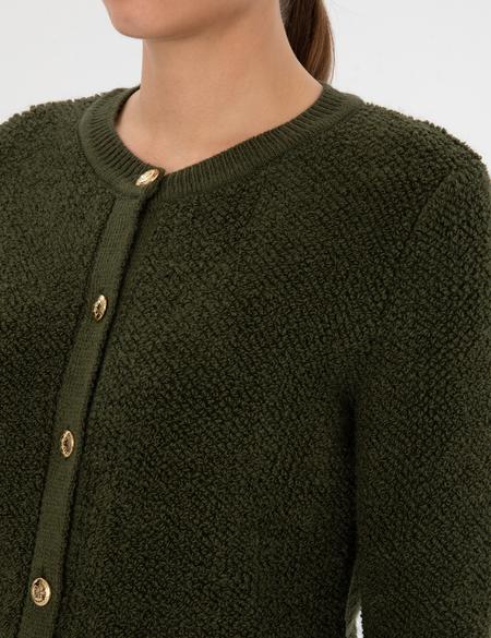 Haki Slim Fit Triko Hırka - 50310995007