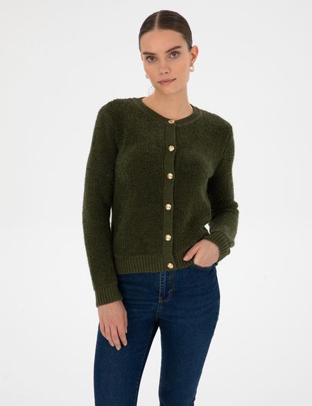 Haki Slim Fit Triko Hırka - 50310995007