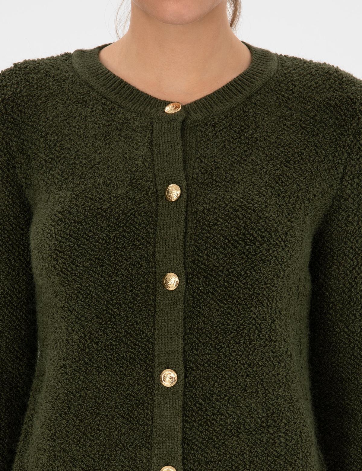 Haki Slim Fit Triko Hırka - 50310995007