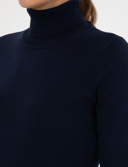 Lacivert Slim Fit Balıkçı Yaka Basic Kazak - 50315747032