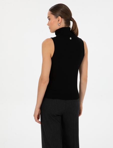 Siyah Slim Fit Balıkçı Yaka Kazak - 50316336010