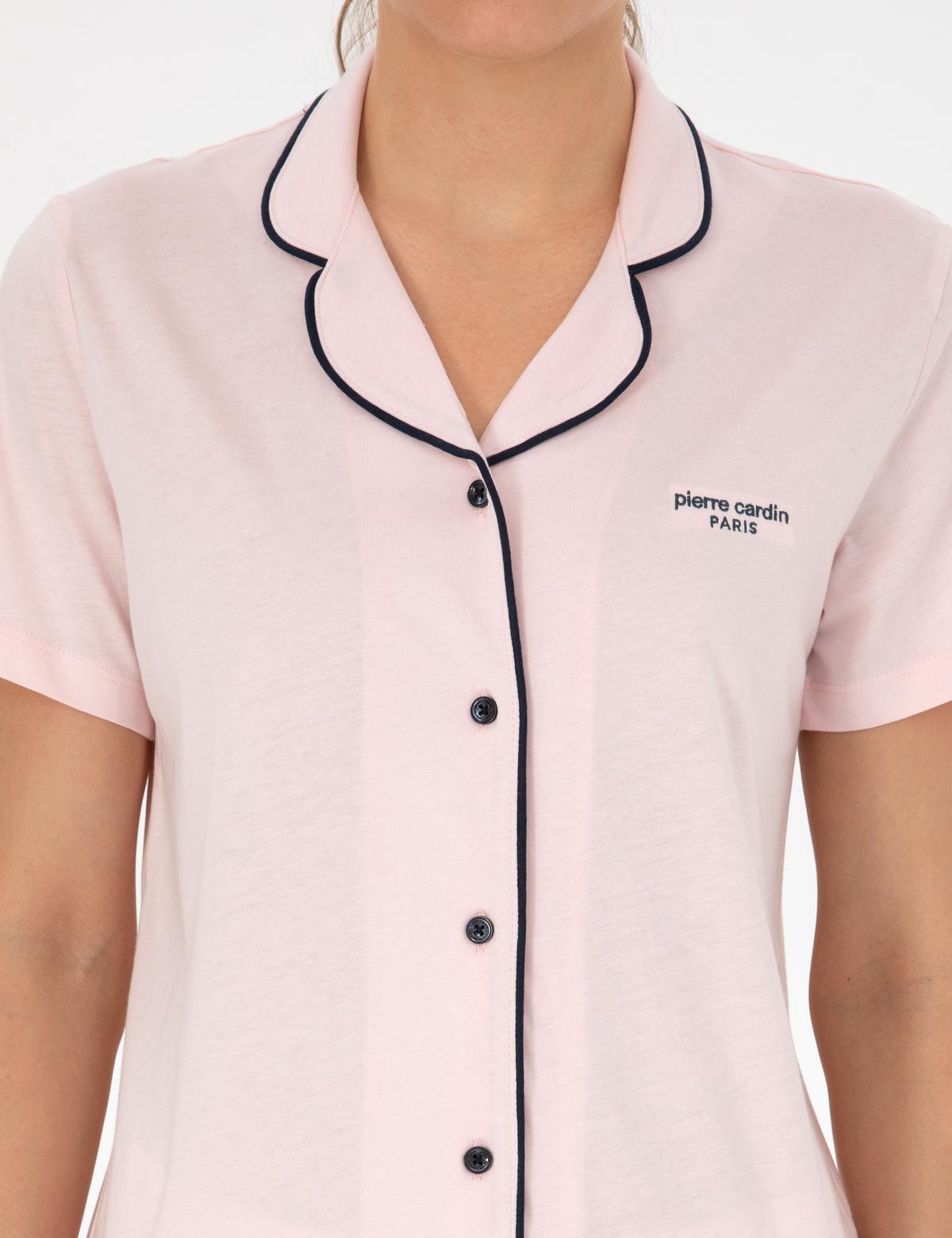 Açık Somon Kısakollu Gömlek Pijama Takımı - 50319050008