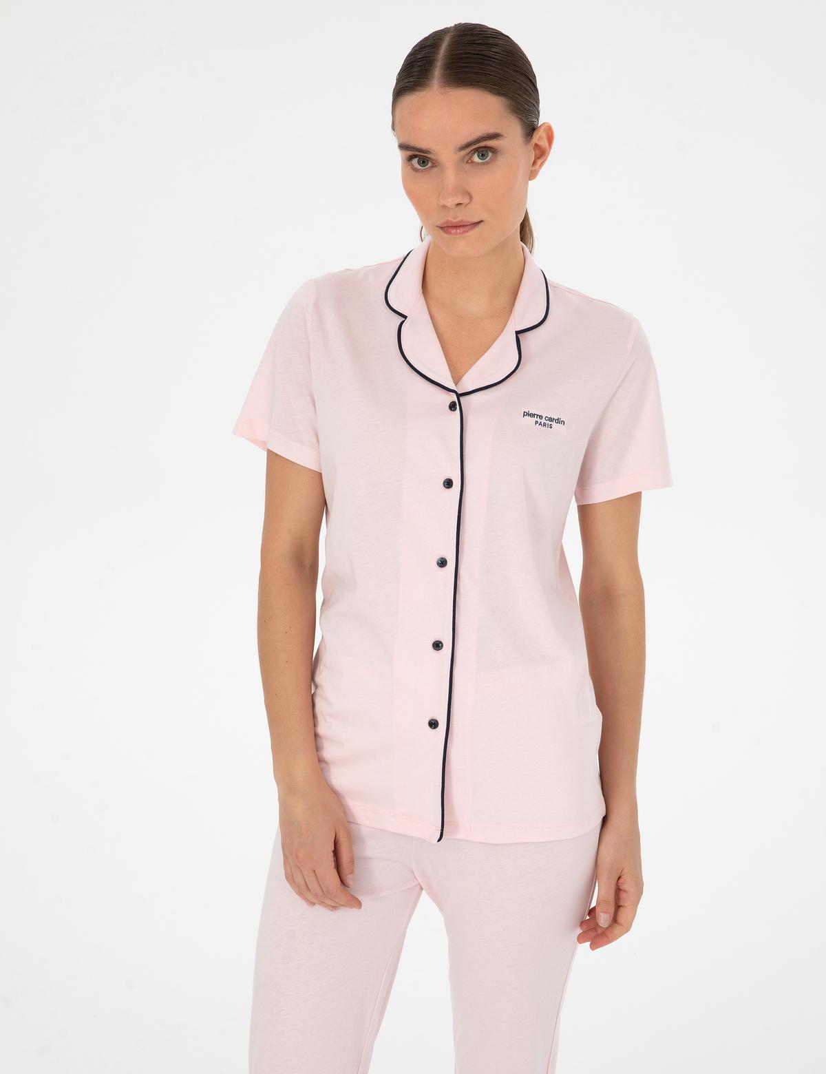 Açık Somon Kısakollu Gömlek Pijama Takımı - 50319050008