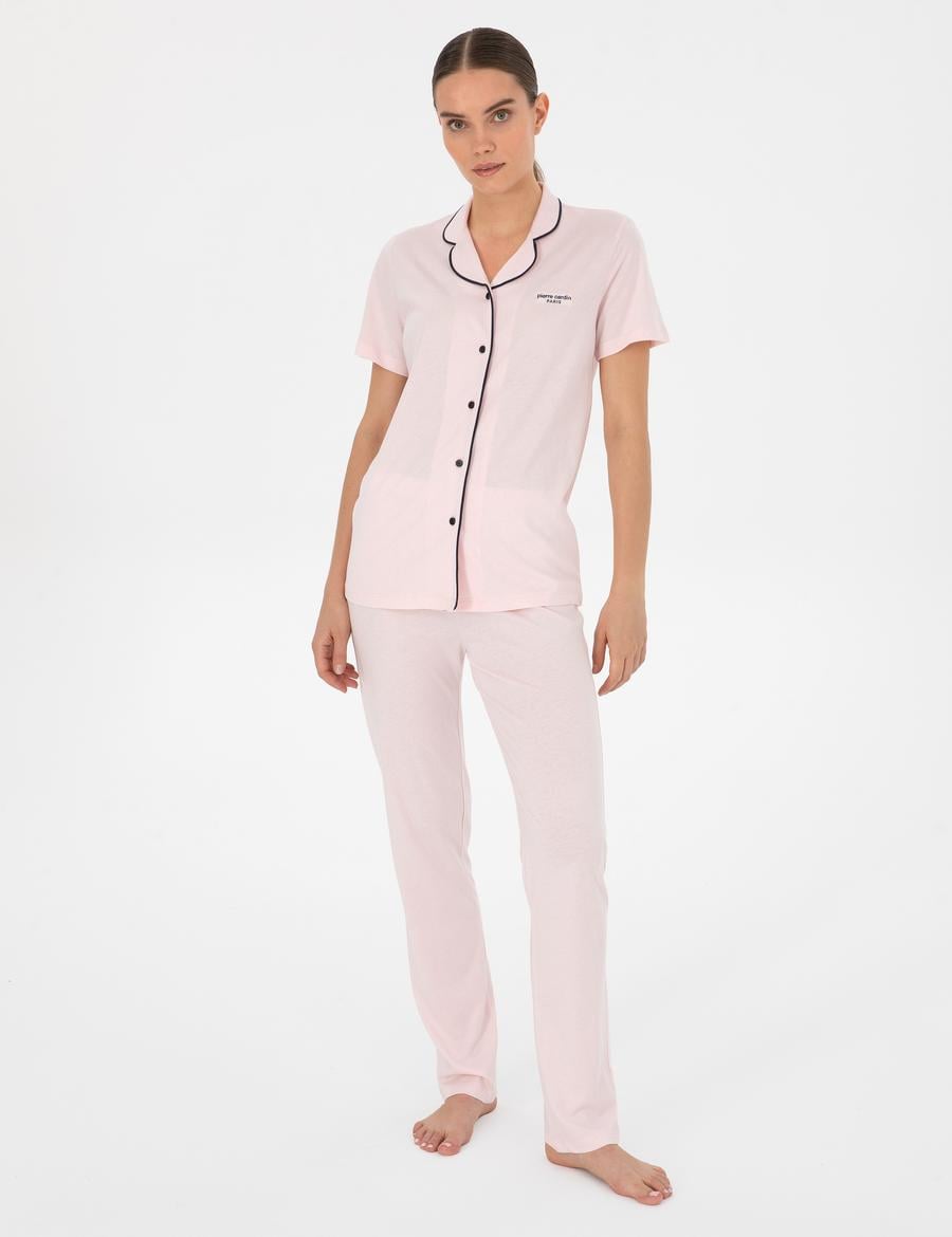 Açık Somon Kısakollu Gömlek Pijama Takımı