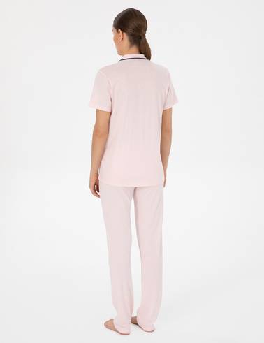Açık Somon Kısakollu Gömlek Pijama Takımı