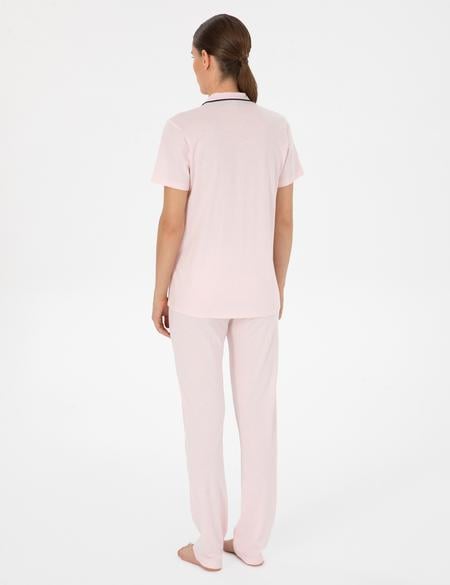Açık Somon Kısakollu Gömlek Pijama Takımı - 50319050008