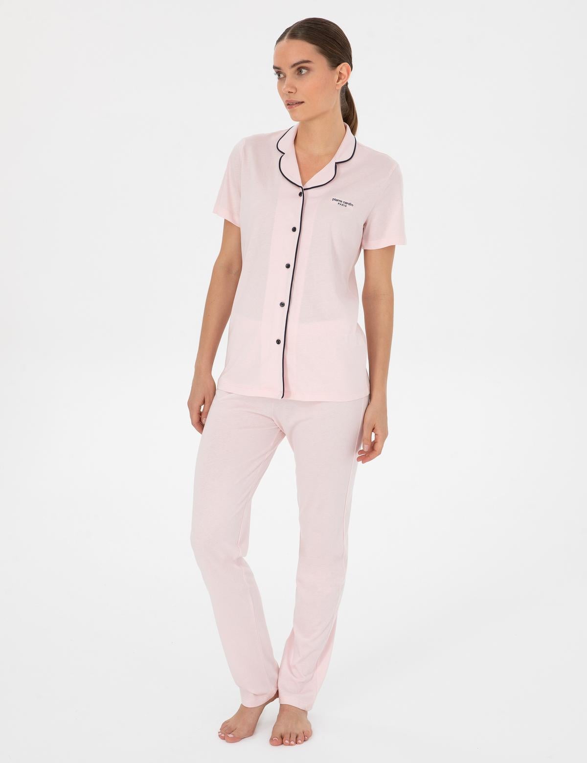 Açık Somon Kısakollu Gömlek Pijama Takımı - 50319050008