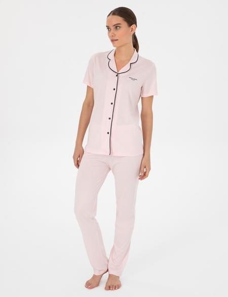Açık Somon Kısakollu Gömlek Pijama Takımı - 50319050008