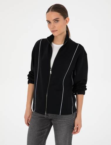Siyah Comfort Fit Örme Hırka