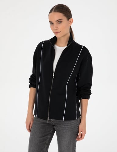 Siyah Comfort Fit Örme Hırka
