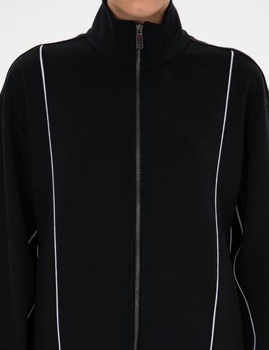 Siyah Comfort Fit Örme Hırka