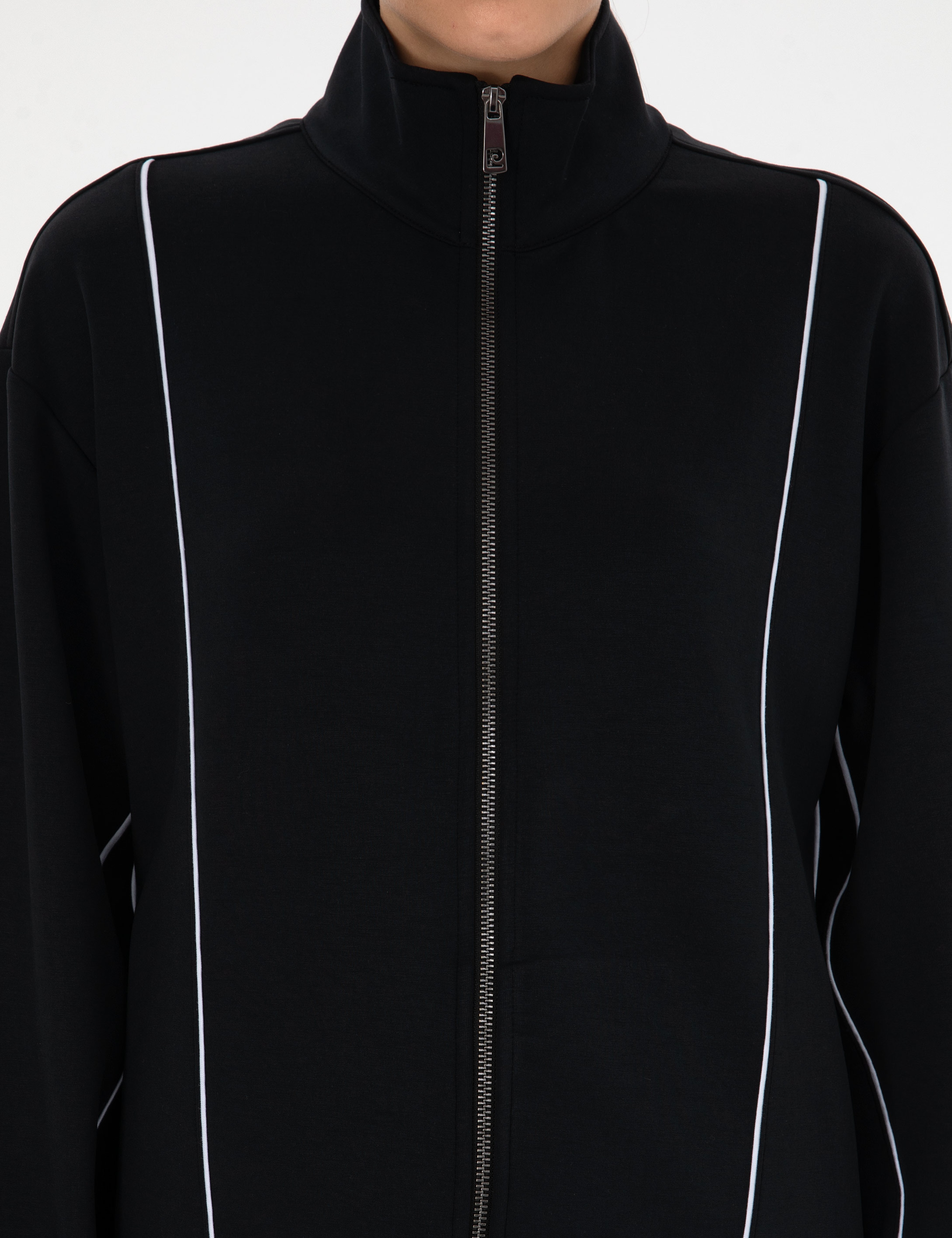 Siyah Comfort Fit Örme Hırka - Image 6